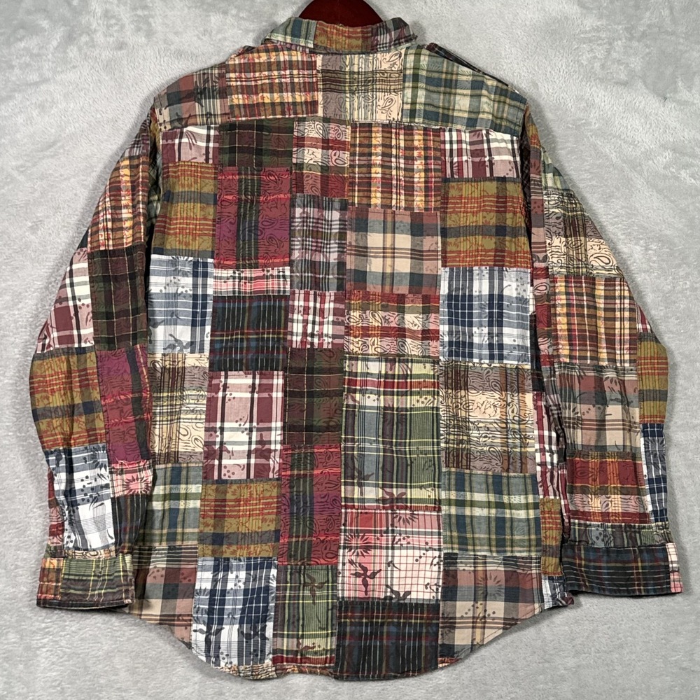Polo Ralph Lauren Shirt Mens M Paisley Patchwork Madras Plaid Epaulet Pockets - Picture 10 of 11